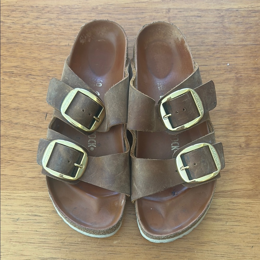 Birkenstock Big Buckle Arizona in Cognac EU 40 (US 9/9.5)